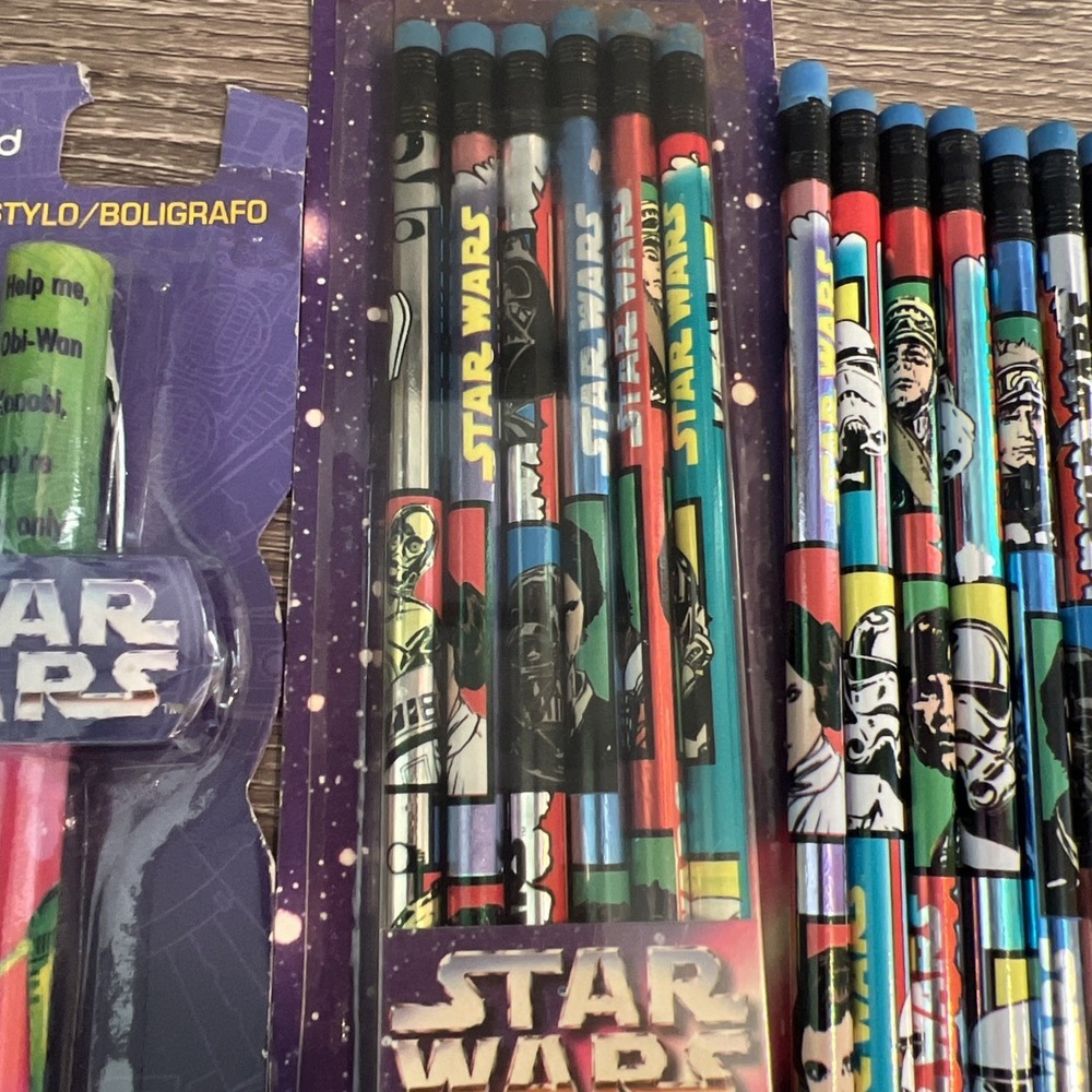 Star Wars Pencil Pen Lot No.2 Foil Pencils by RoseArt Pen By Mead Lot of 22 - Picture 4 of 11